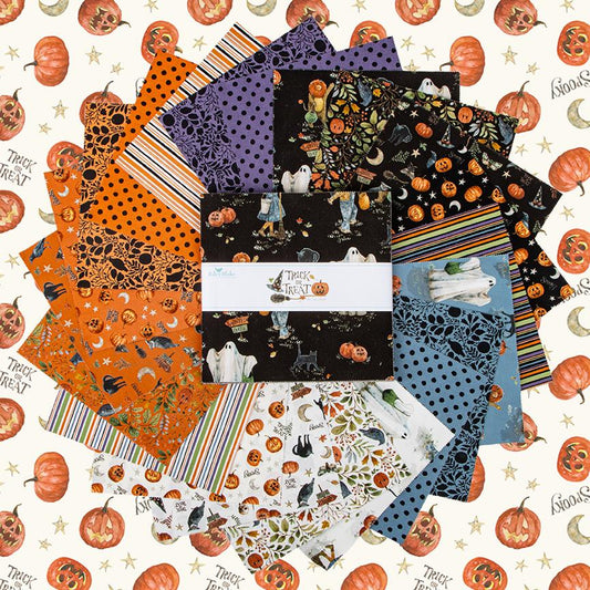 Fabric Halloween PRECUTS: 10" Stacker Collection Trick or Treat from Riley Blake