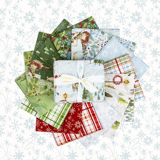 Fabric Christmas PRECUTS: Fat Qrtr Bundle Collection Santas Tree Farm from Riley Blake