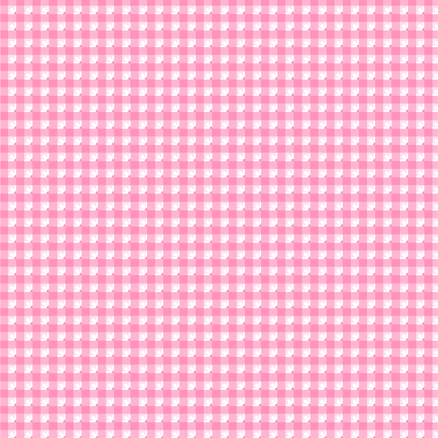 fabric pattern Check-a-Roo: A classic, peppy checkered/gingham pattern. Available in Red, Pink, and Aqua colorways from the The Smitten Chicken collection by Lori Woods for Poppie Cotton is a cheerful, countryside-inspired fabric line. It features a lively color palette of red, pink, aqua, and white. It is ideal for quilts, kitchen projects, tea towels, and aprons