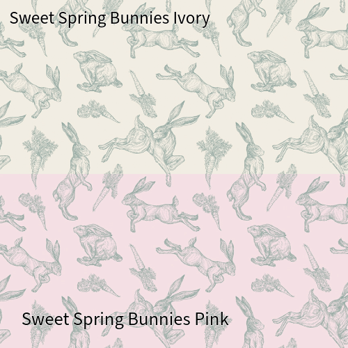Pattern of bunnies and carrots on a gradient background Easter themed