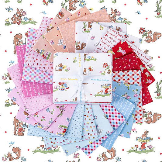 This Fat Quarter precut bundle includes 21 pieces from the Love Notes collection by Lindsay Wilkes of the Cottage Mama for Riley Blake Designs. 18"x22"
100% cotton