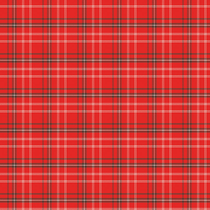Pattern Plaid red from The Happy Haven fabric collection, designed by Shawn Wallace for Riley Blake Designs, captures the warmth, wonder, and nostalgia of carefree childhood days spent in nature. Inspired by campfires, lake days, and starry skies, it features a cozy, earthy, and classic color palette of warm greens, reds, aquas, browns, and whites.
