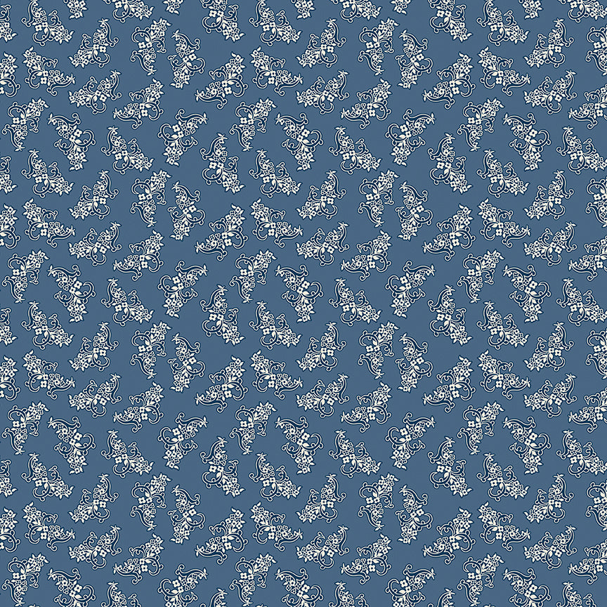 Pattern from the Denim & Daisy collection by Lori Holt of Bee in my Bonnet for Riley Blake Designs. The collection pairs classic denim blues with cheerful daisy yellows, warm mustard golds and soft creamy / white backgrounds. It blends vintage-inspired ditsy florals, geometric prints, checks, and true woven denim yardage.