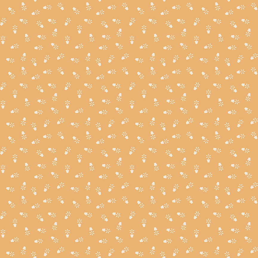 Pattern from the Denim & Daisy collection by Lori Holt of Bee in my Bonnet for Riley Blake Designs. The collection pairs classic denim blues with cheerful daisy yellows, warm mustard golds and soft creamy / white backgrounds. It blends vintage-inspired ditsy florals, geometric prints, checks, and true woven denim yardage.