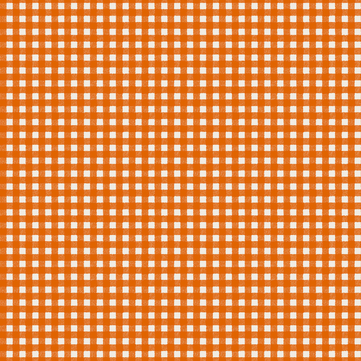 Pattern from the Pumpkin Grove fabric Collection Classic Gingham: A timeless rustic plaid coordinate. Backgrounds: Available in Black, Orange, and Cream. The Collection by Maywood Studio is a rustic, farmhouse-inspired Halloween line featuring sophisticated seasonal palette and includes22 patterns characterized by textured backgrounds and classic spooky motifs