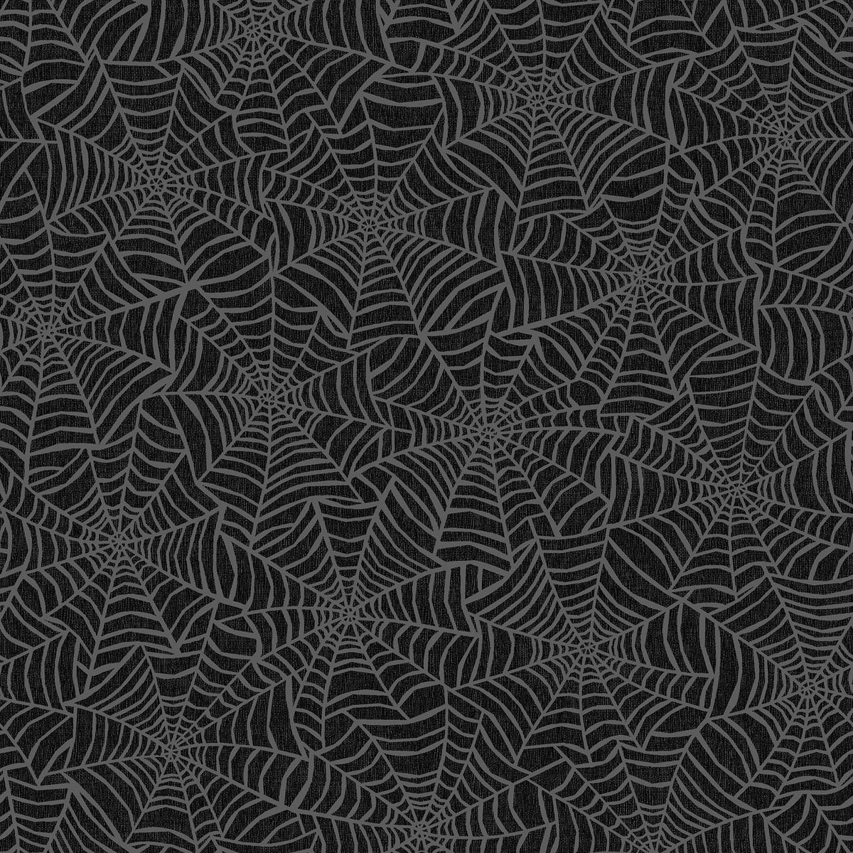 Pattern from the Pumpkin Grove fabric Collection Spider Webs: An allover tossed spider web texture. Backgrounds: Available in Black, Orange, and Cream.. The Collection by Maywood Studio is a rustic, farmhouse-inspired Halloween line featuring sophisticated seasonal palette and includes22 patterns characterized by textured backgrounds and classic spooky motifs