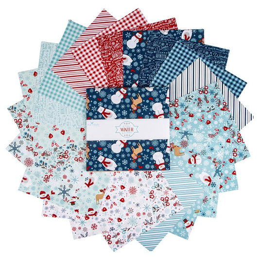 The A Perfect Winter collection by Lori Whitlock for Riley Blake Designs is a festive seasonal line. It features a cozy palette of icy blues, powder white, and rich red. This collection is perfect for winter projects, quilts, apparel, and home decor.