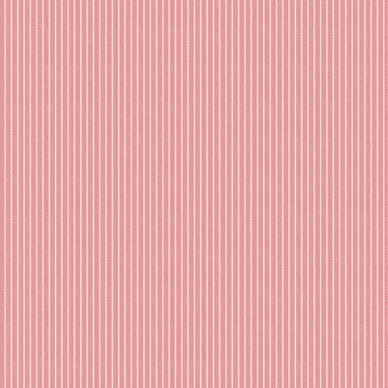The Tinystripe Pink is a core component of the Tilda Creating Memories Spring and Easter Pastels collection. This 100% cotton woven fabric features delicate white lines on a soft pink background, providing a subtle texture that complements the collection's ditsy florals.