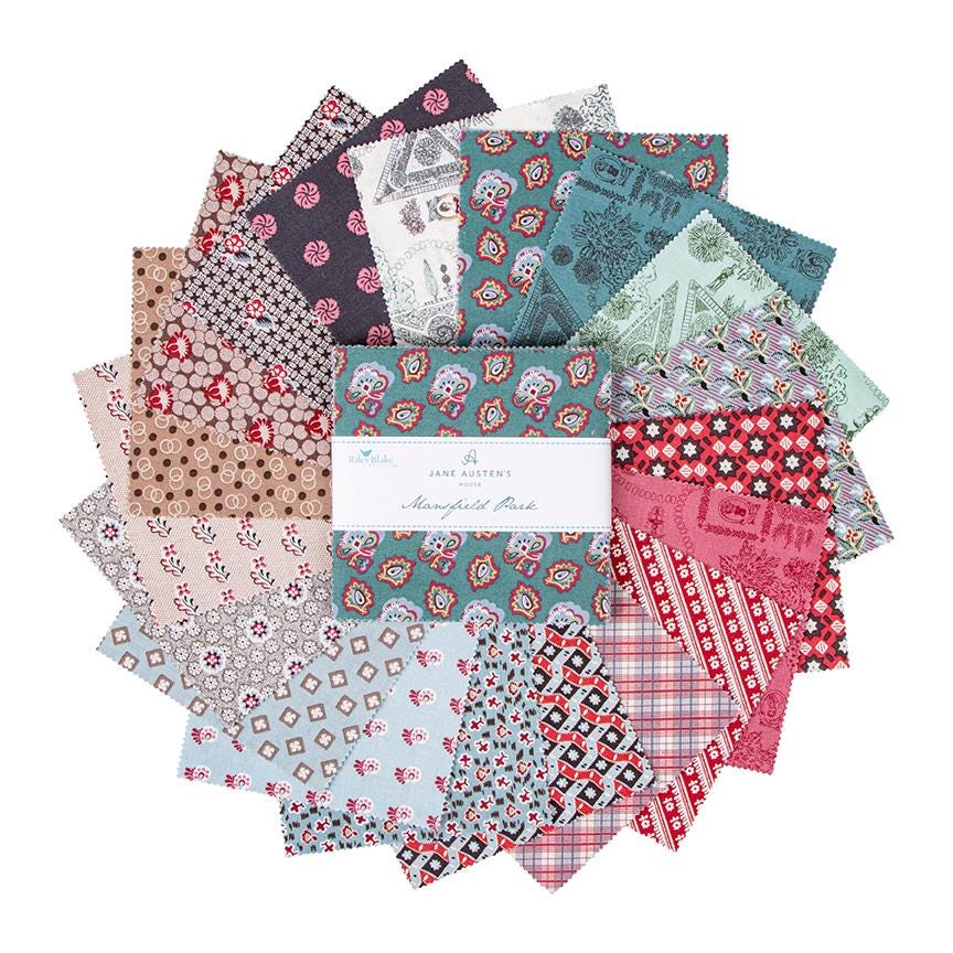 Fabric Floral/Patterned PRECUTS: 5" Stacker,Collection Mansfield from Riley Blake