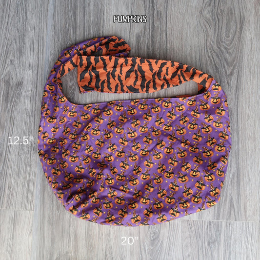 Bags: Halloween Bag / Treat Bag / Slouch Bag / Reusable Grocery Bag