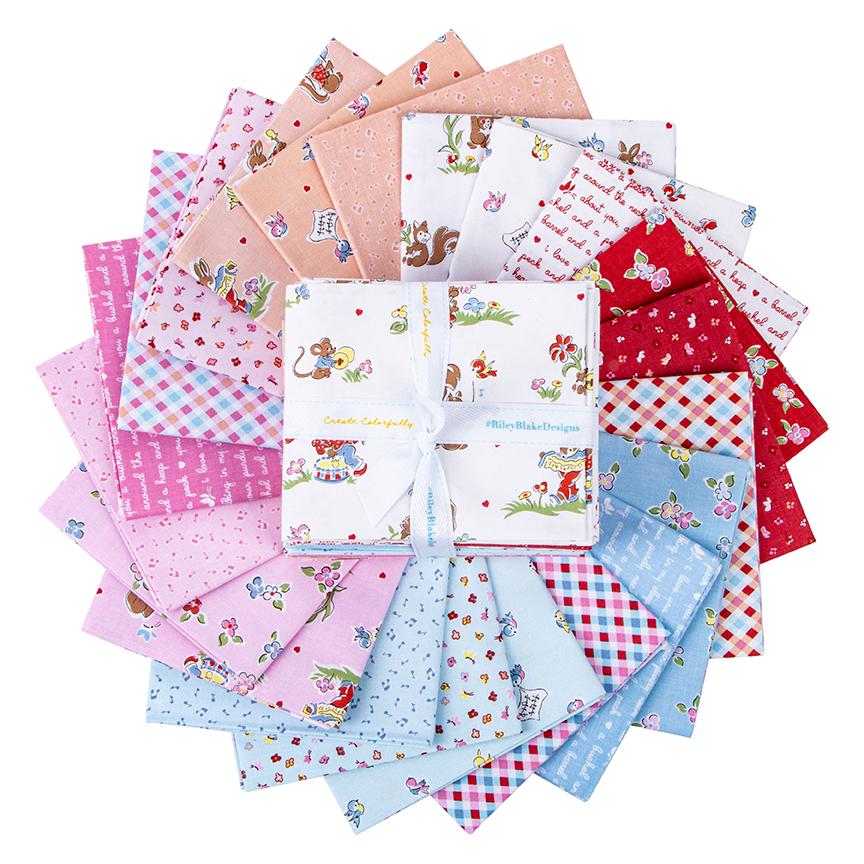 Fabric Floral/Patterned PRECUTS: Fat Qrtr Bundle Collection Love Notes from Riley Blake