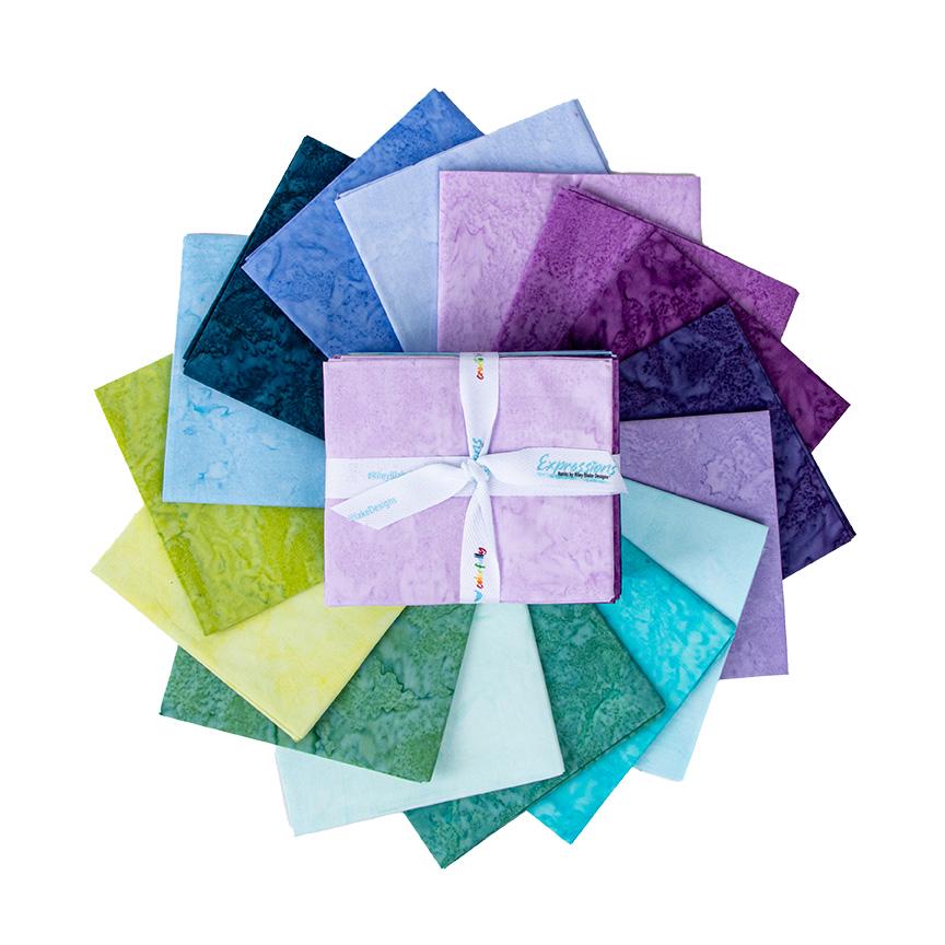 Expressions Batiks Hand-Dyes Misty Meadows Fat Quarter Bundle