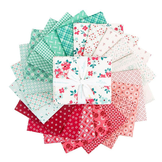 fat quarter bundle The Berry & Sage fabric collection by Lori Holt of Bee in My Bonnet for Riley Blake Designs is a vintage-inspired line characterized by a color palette of coral, tea rose, cherry, alpine, latte, and sage. The collection features a mix of delicate florals, calicos, geometrics, and plaids