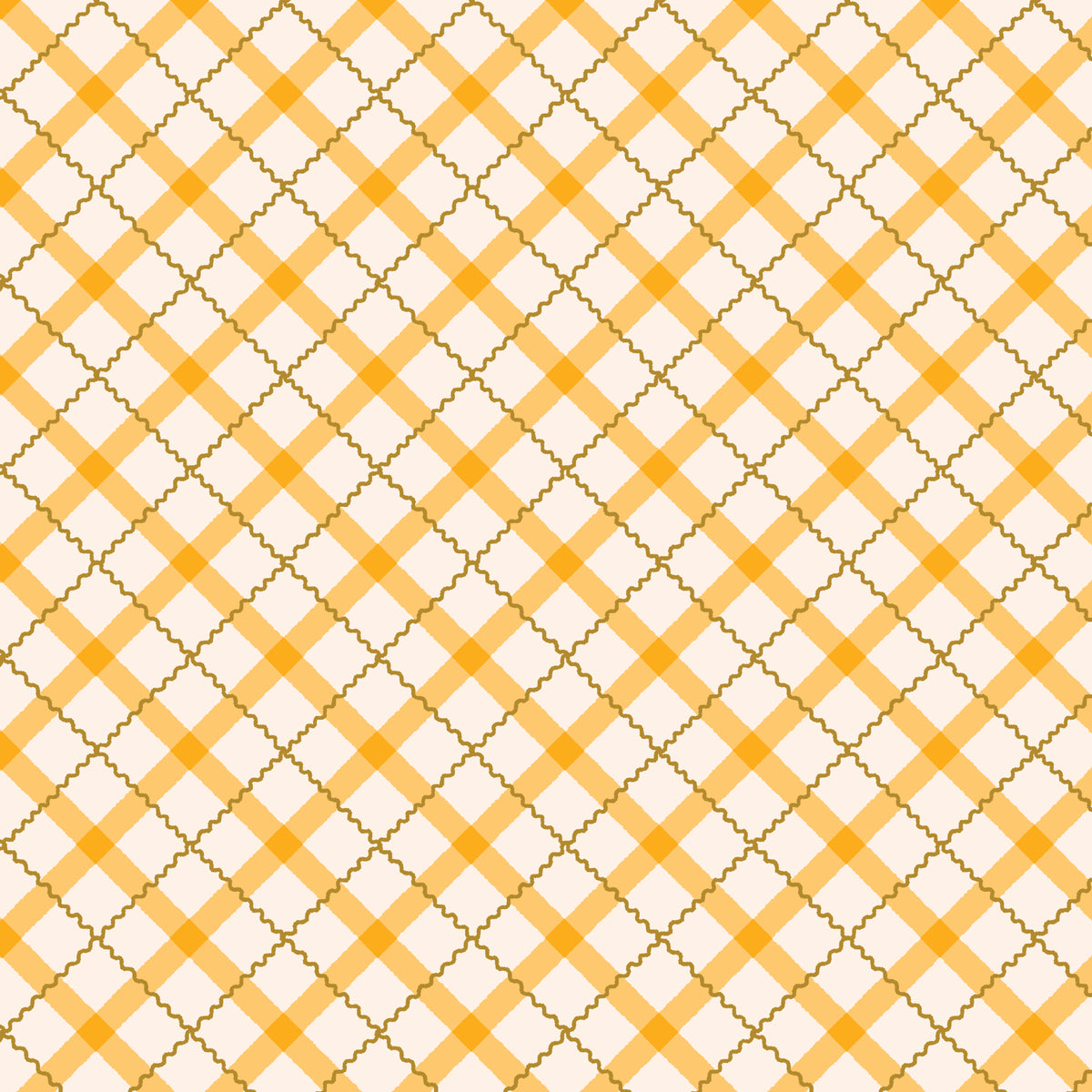 100% organic cotton fabric with Yellow and white geometric pattern