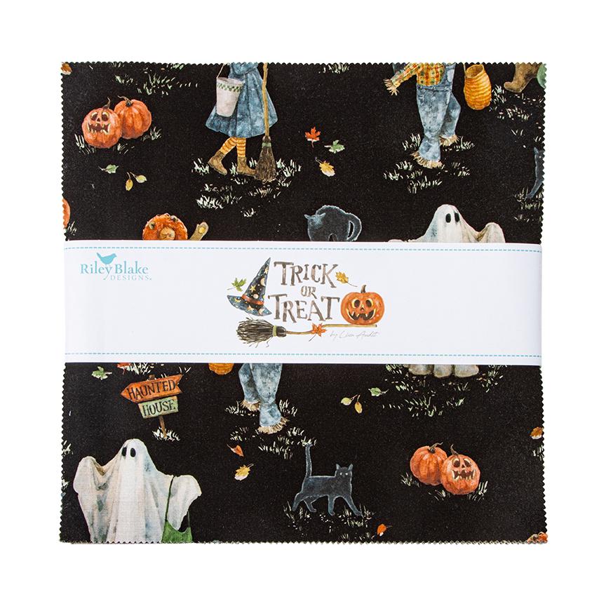 Fabric Halloween PRECUTS: 10" Stacker Collection Trick or Treat from Riley Blake