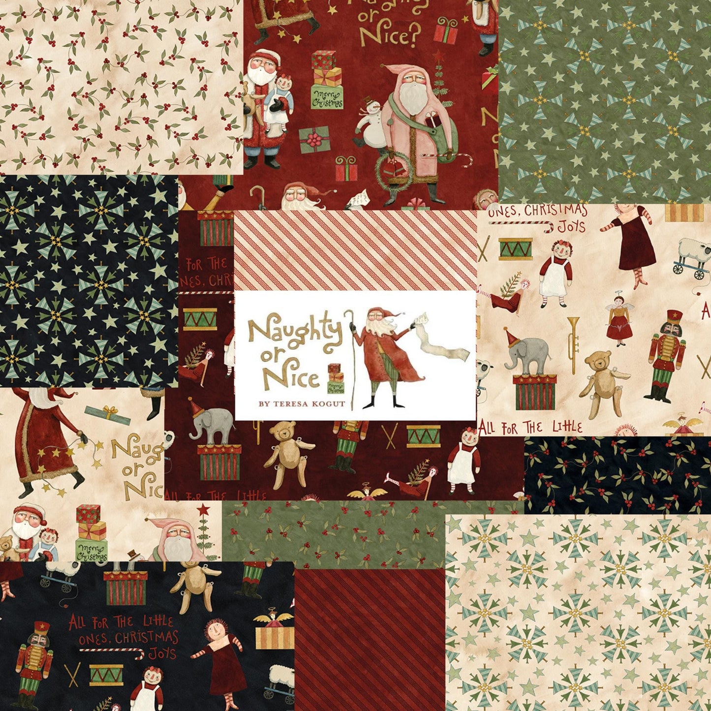 Fabric Christmas BUNDLES: Collection Naughty or Nice Collection from Riley Blake