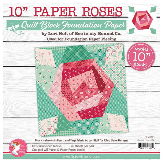 It's Sew Emma 10" Paper Roses by Lori Holt, Quilt Block Foundation Paper