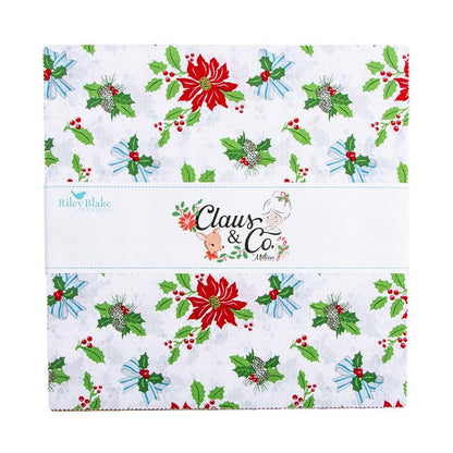 10" inch precut squares, 42 pieces from The Claus & Co. collection by Melissa Mortenson for Riley Blake Designs captures the nostalgic magic of an imagined North Pole. This festive line features whimsical houses, vintage ornaments, poinsettias, and candy canes in a charming storybook color palette.