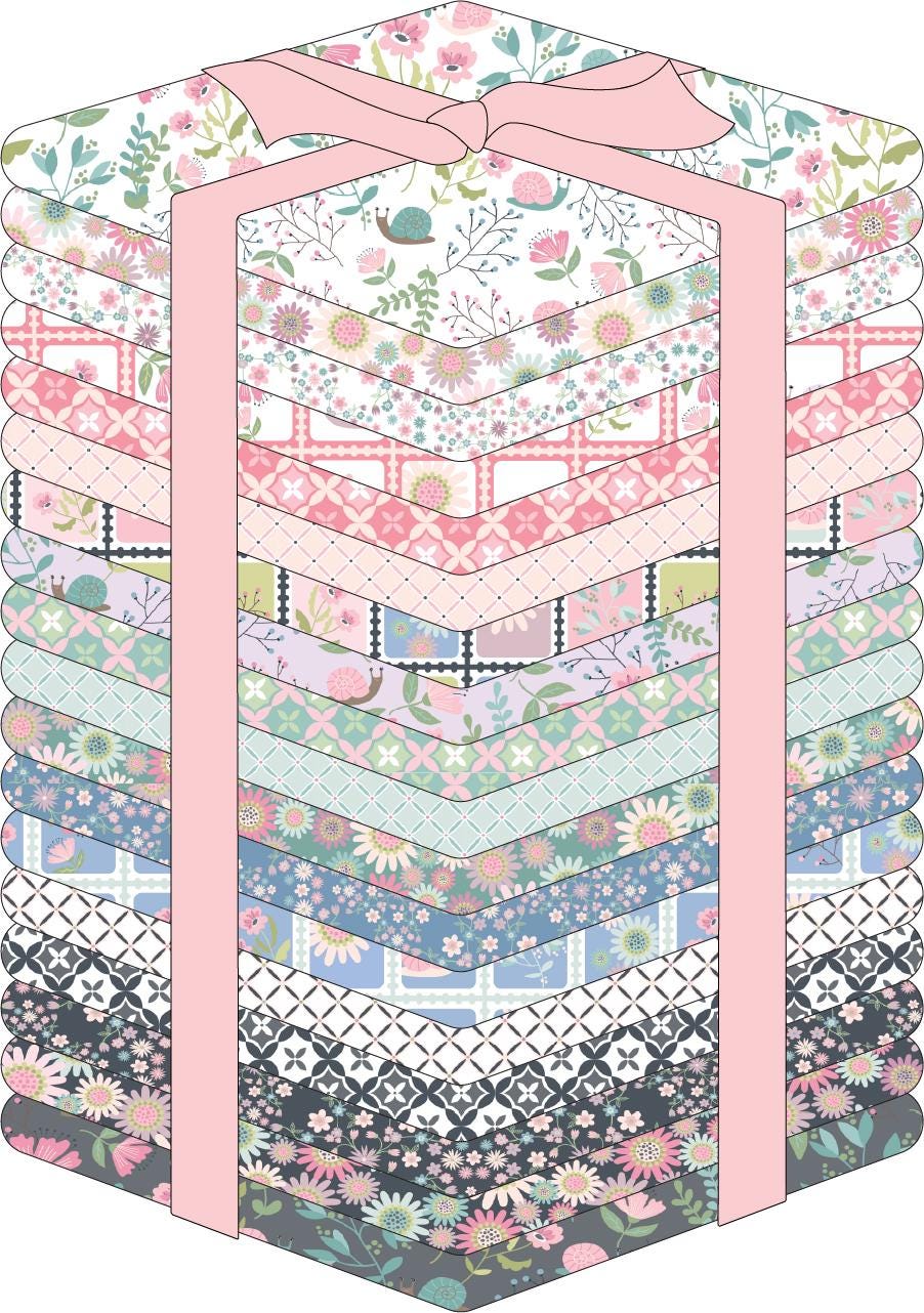 Le Petite Escargot Fat Quarter Bundle from Poppie Cotton 100% Cotton