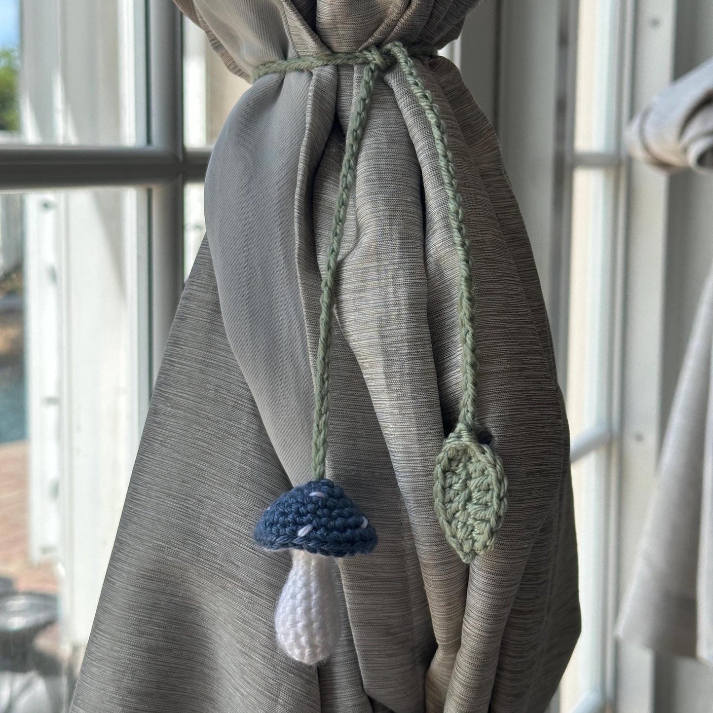 Crochet Mushroom Curtain Tieback