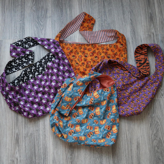 Bags: Halloween Bag / Treat Bag / Slouch Bag / Reusable Grocery Bag