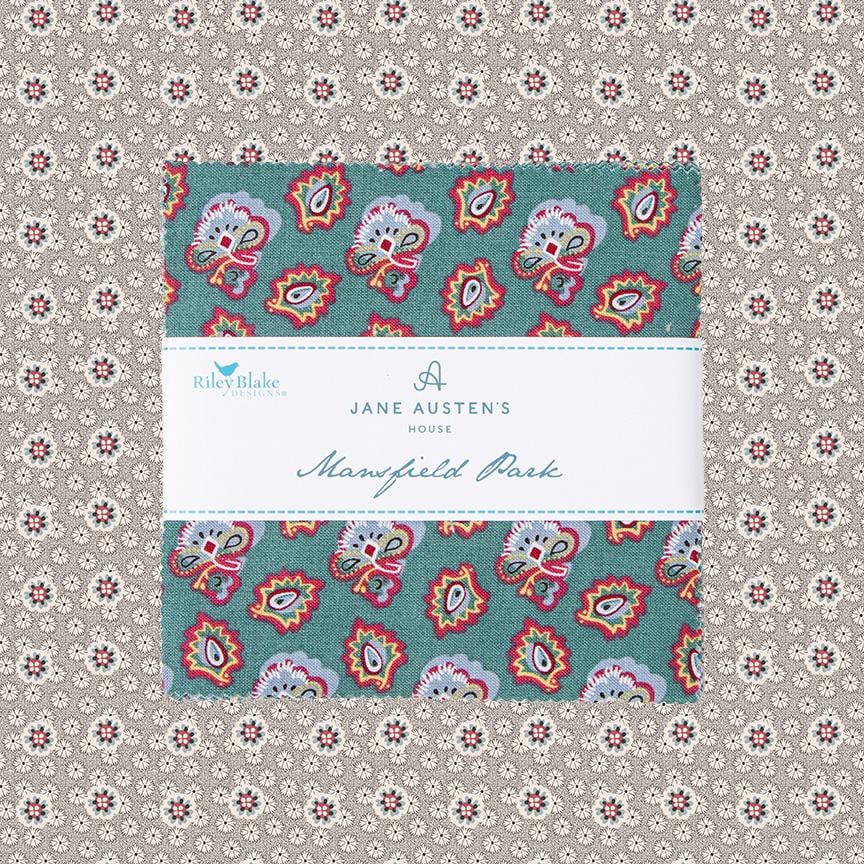 Fabric Floral/Patterned PRECUTS: 5" Stacker,Collection Mansfield from Riley Blake