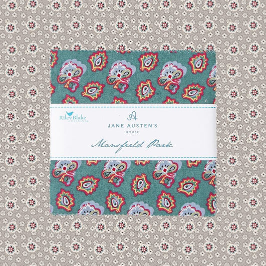 Fabric Floral/Patterned PRECUTS: 5" Stacker,Collection Mansfield from Riley Blake