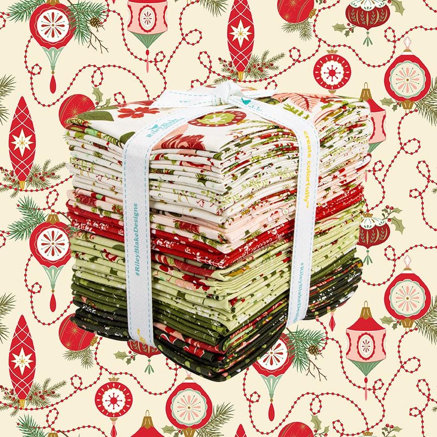 Fabric Christmas PRECUTS: Fat Qtr Bundle Collection Glisten from Riley Blake