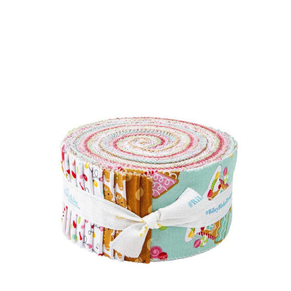 Fabric Christmas PRECUTS:  Rolie Polie Collection Gingerbread Kisses from Riley Blake