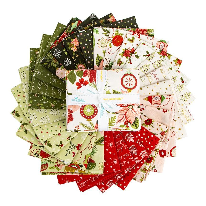 Fabric Christmas PRECUTS: Fat Qtr Bundle Collection Glisten from Riley Blake