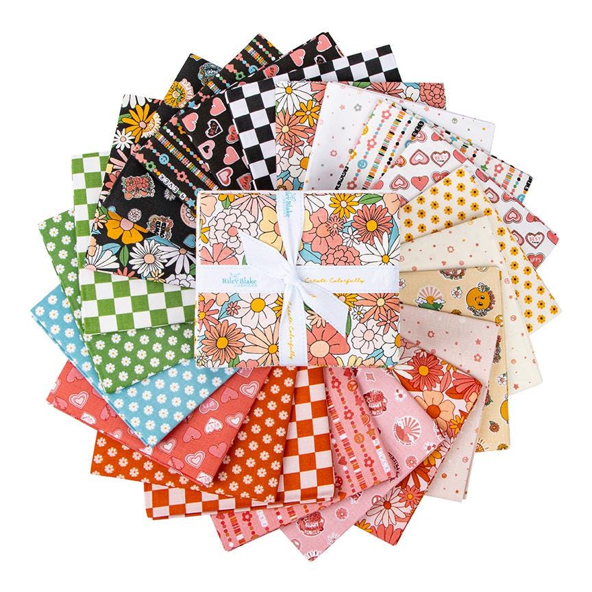 Fabric Floral PRECUTS: Fat Qtr Bundle Besties, Riley Blake