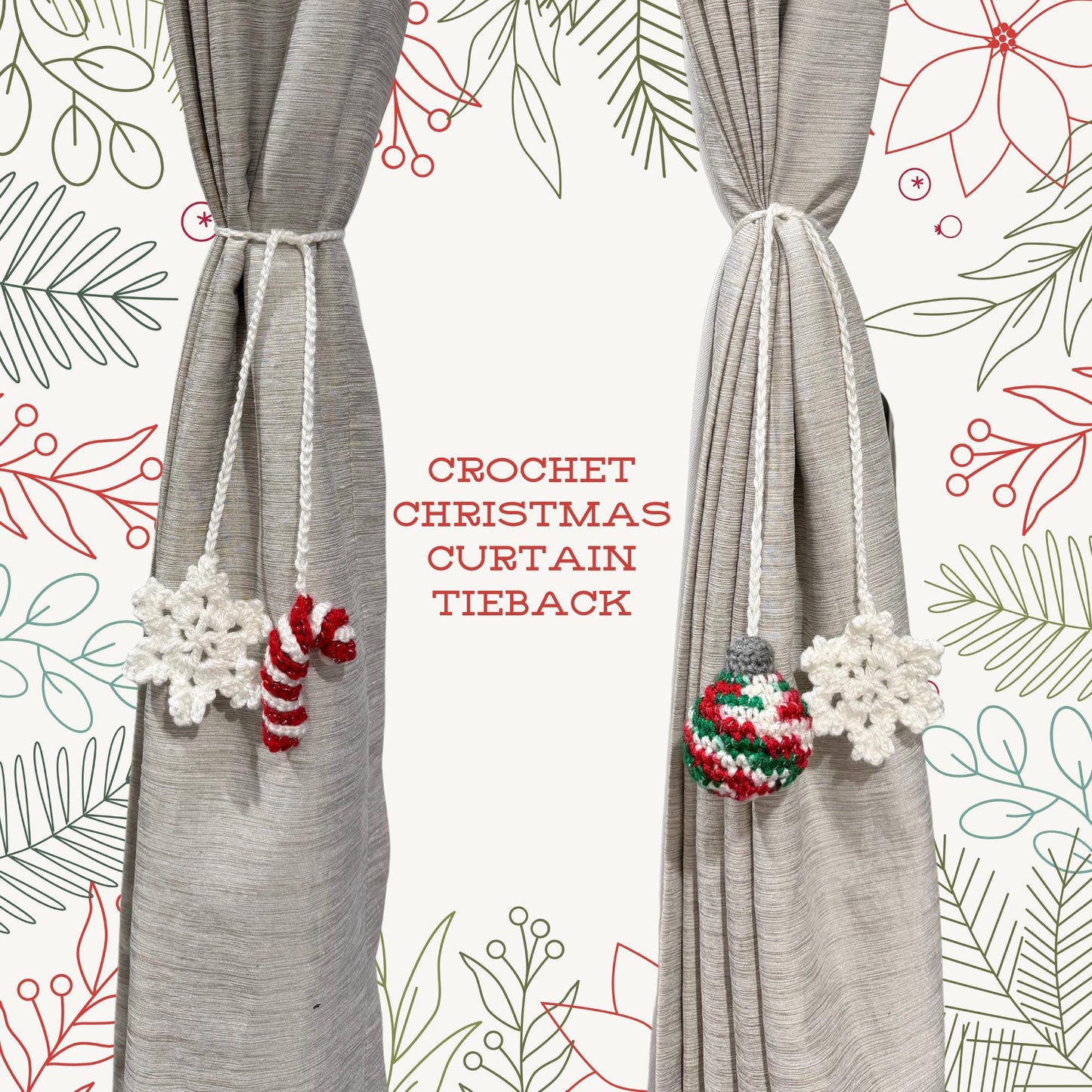 Crochet Christmas Curtain Tieback