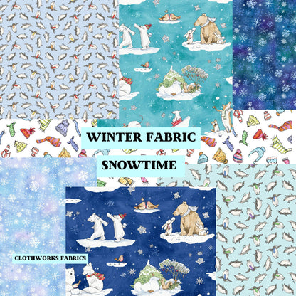 Fabric Winter: Collection Snowtime  from Clothworks