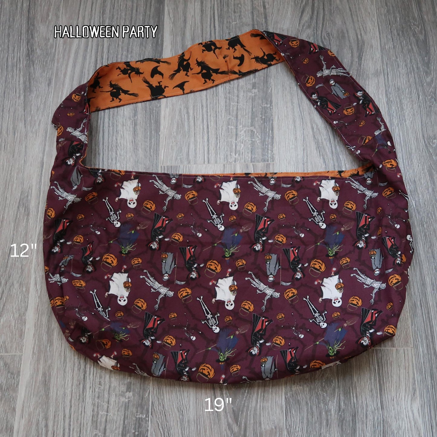 Bags: Halloween Bag / Treat Bag / Slouch Bag / Reusable Grocery Bag