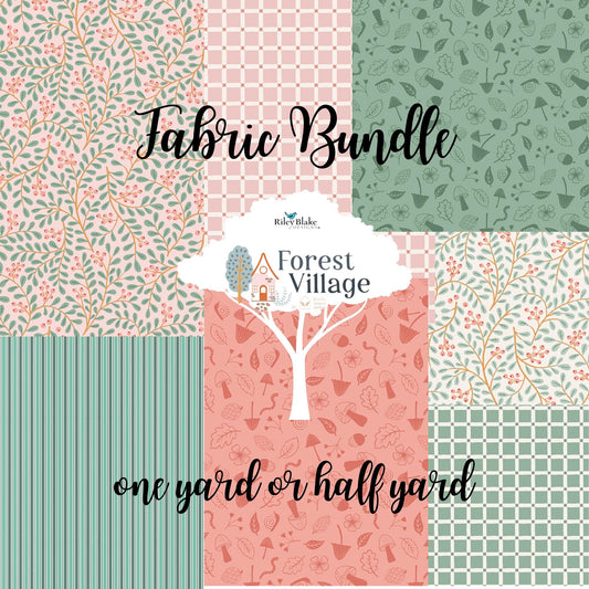 Fabric Floral BUNDLE: Collection Forest Village from Riley Blake