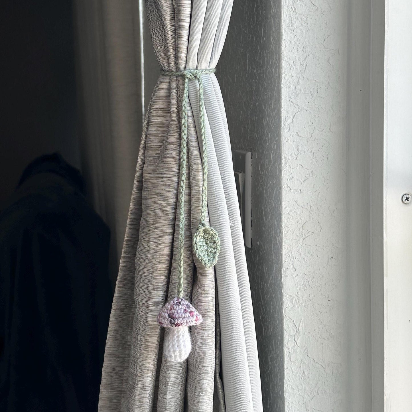 Crochet Mushroom Curtain Tieback