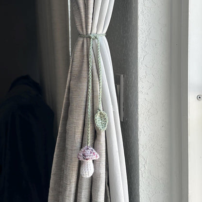 Crochet Mushroom Curtain Tieback