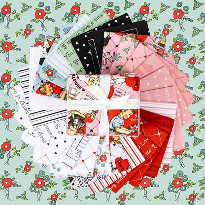 Fabric Valentines PRECUTS: Fat Quarter Bundle Collection Take Heart from Riley Blake