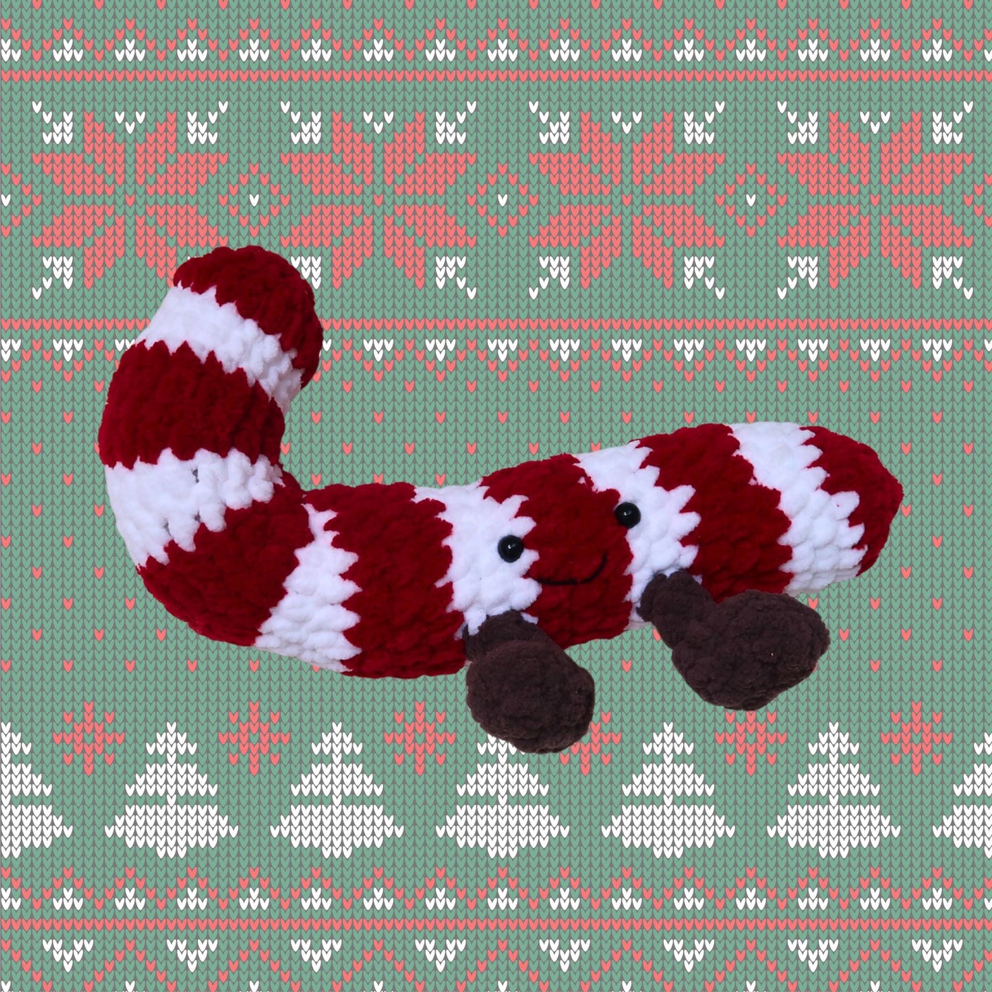 Crochet Candy Cane Plushie
