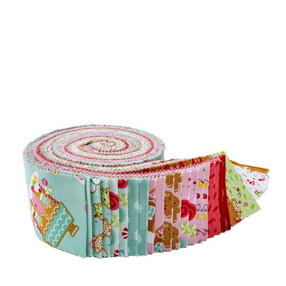 Fabric Christmas PRECUTS:  Rolie Polie Collection Gingerbread Kisses from Riley Blake