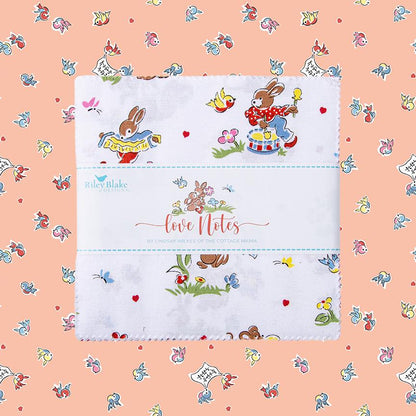 Fabric Floral/Patterned PRECUTS:  5" Stacker Collection Love Notes from Riley Blake
