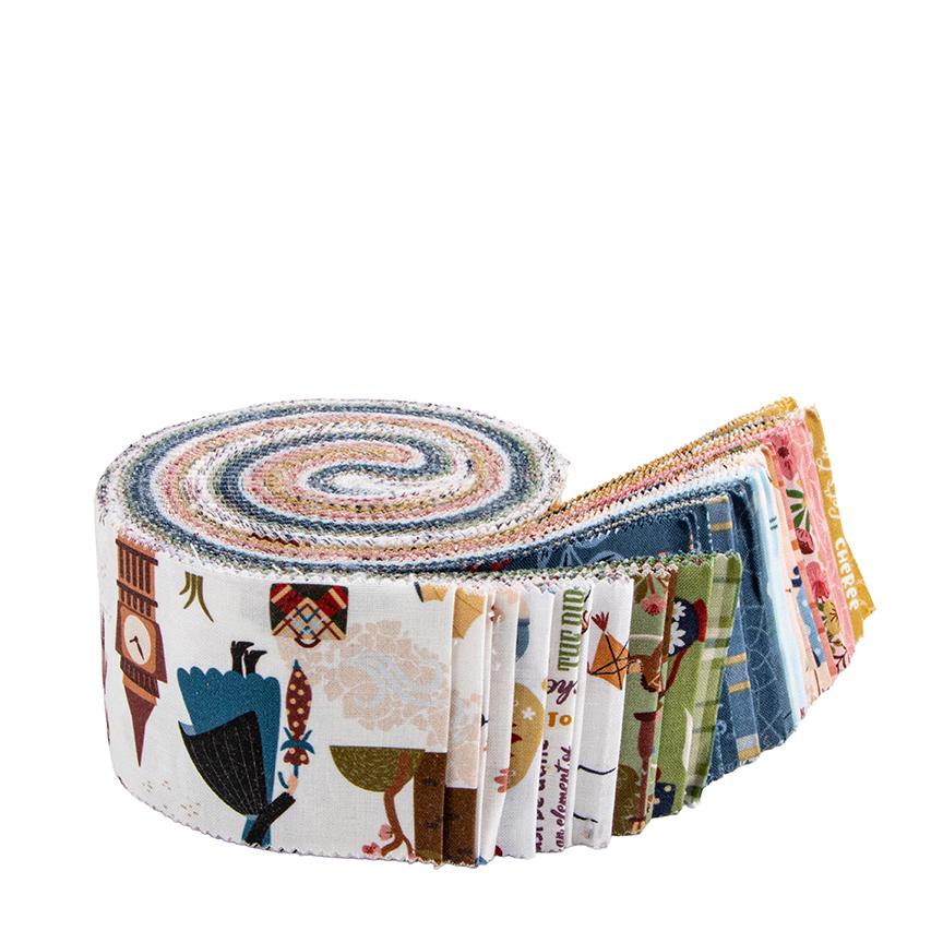 A Spoonful of Sugar by Jennifer Long of Sew A Story for Riley Blake Designs. The A Spoonful of Sugar fabric collection is a whimsical, story-filled line inspired by the timeless magic of Mary Poppins. Collection captures the nostalgia, warmth, and imaginative wonder of childhood adventures and classic London whimsy. Features iconic imagery including carousel horses, kites, charming village/park scenes, teapots, sugar bowls, teacups, birds, and lace parasols. Fabrics are a balanced mix of corals, warm creams