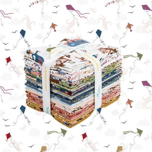 A Spoonful of Sugar by Jennifer Long of Sew A Story for Riley Blake Designs. The A Spoonful of Sugar fabric collection is a whimsical, story-filled line inspired by the timeless magic of Mary Poppins. Collection captures the nostalgia, warmth, and imaginative wonder of childhood adventures and classic London whimsy. Features iconic imagery including carousel horses, kites, charming village/park scenes, teapots, sugar bowls, teacups, birds, and lace parasols. Fabrics are a balanced mix of corals, warm creams