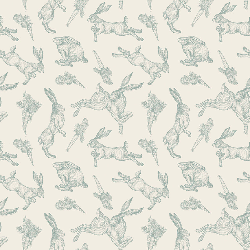 Pattern of bunnies and carrots on a gradient background  Easter themed on a white background
