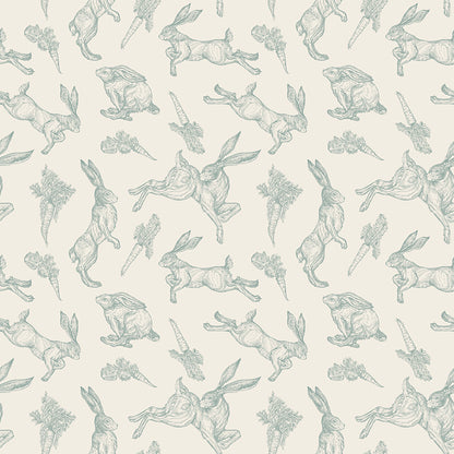 Pattern of bunnies and carrots on a gradient background  Easter themed on a white background