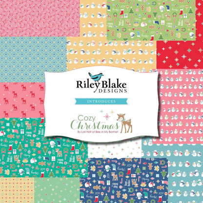 The Cozy Christmas collection is a festive and folk-art inspired line of cotton fabrics by Lori Holt for Riley Blake Designs. This vintage-inspired collection features a nostalgic mix of retro motifs, cheerful holiday characters, and classic blenders