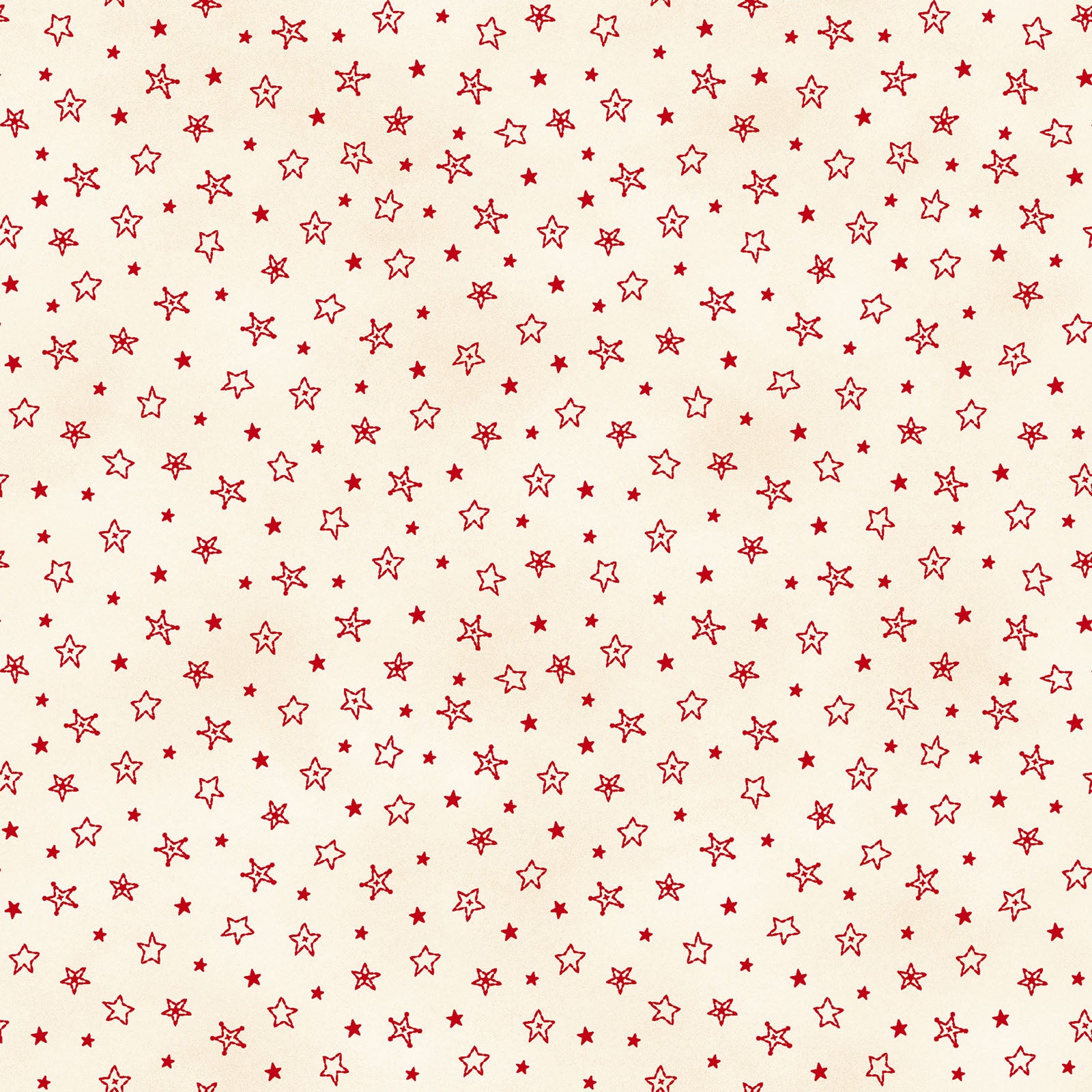 Fabric Pattern Stars in colors Green and Red from The Christmastime fabric collection by Robin Kingsley for Maywood Studio captures the charm of a country Christmas. The line features nostalgic redwork and greenwork motifs in a classic color palette of mottled cream, red, and green.