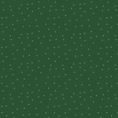 Fabric pattern Dots: Solid color backgrounds with randomly placed dots, Background Colors: Forest, Linen, and Red from The Christmas Time fabric collection by Dani Mogstad for Riley Blake Designs features nostalgic, vintage-inspired holiday look. It captures the charm of the season with woodland deer, vintage Santas, and holiday foliage. The collection spans a classic palette of red, green, and neutral tones.