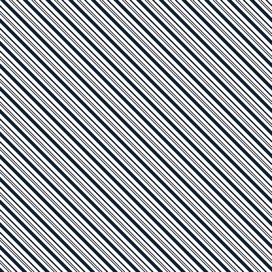 Pattern Stripes (Blue, Navy and Red) featuring a classic diagonal pattern of varying-width stripes. Pattern is part of the A Perfect Winter Fabric collection by Lori Whitlock for Riley Blake Designs is a festive 100% cotton line. It features a cozy palette of icy blues, powder white, and rich red. This collection is perfect for winter projects, quilts, apparel, and home decor.
