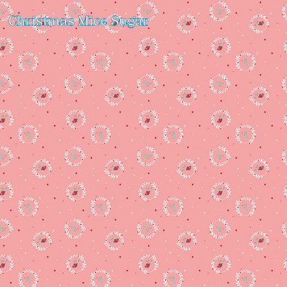 Fabric pattern Christmas Mice Sugar: A whimsical, repeating pattern highlighting the playful, dressed-up Christmas mice characters, Colors: Midnight, Snow, Sugar from The Nutcracker Tradition fabric collection is designed by Jennifer Long of Sew A Story for Riley Blake Designs. Inspired by the classic Christmas Eve ballet with beloved characters like the Nutcracker, Clara, the Mouse King, and the Sugar Plum Fairy.